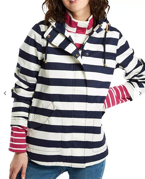 Joules Right As Rain Coast Printed Waterproof Jacket French Navy
