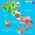 Italy Map of Major Sights and Attractions - OrangeSmile.com