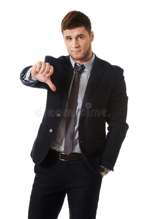 Disappointed Business Man With Thumb Down Stock Image Image Of