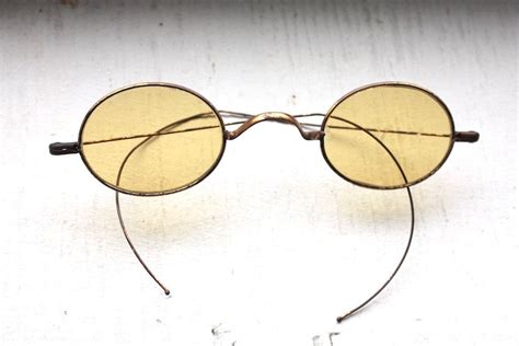 rare antique 1800s sunglasses rare victorian amber yellow lens eyeglasses regency 19th