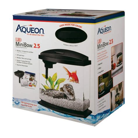 Aqueon Minibow Aquarium Led Starter Kit 25 Gallon Black Walmart