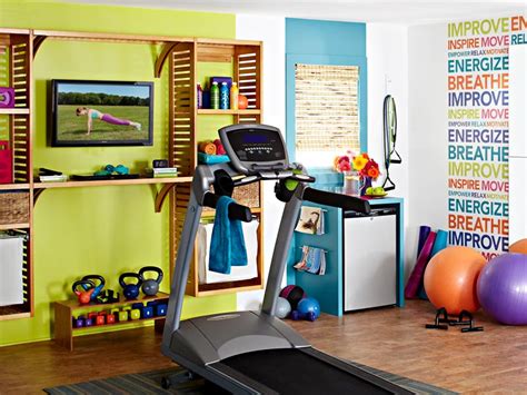 The builders at jackson and leroy turned a dark basement into an open and airy home gym with a few decor tricks. Colorful And Inspiring Home Gym Design | DigsDigs