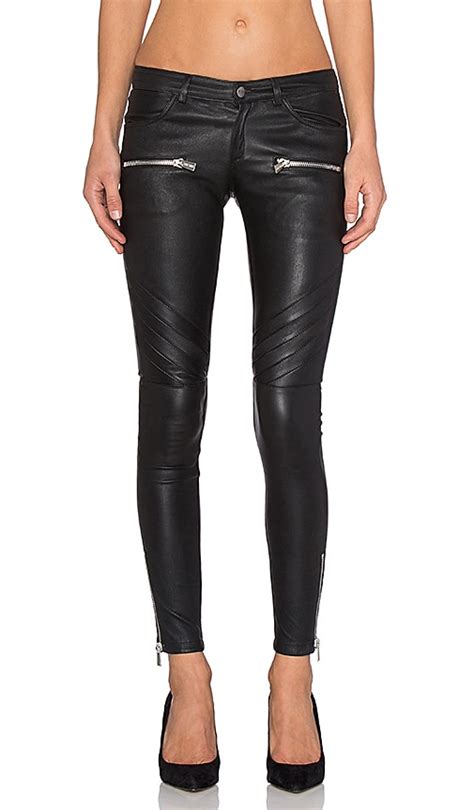 Anine Bing Leather Biker Pants In Black Revolve