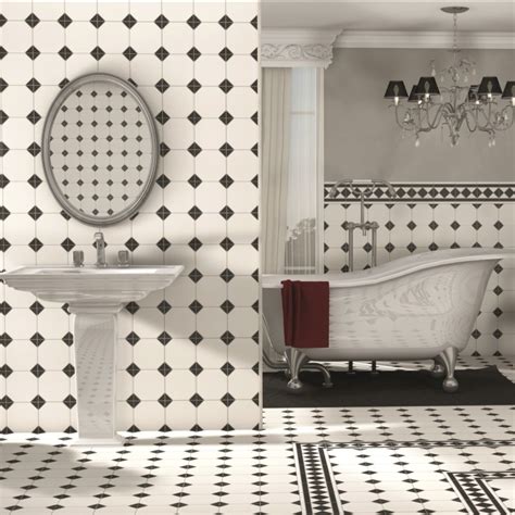 Regent Black And White Diamond Pattern Tiles Trade Prices At Direct