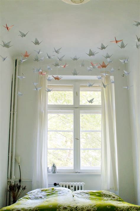 Diy Renters Friendly Origami Ceiling Decoration
