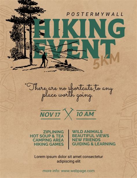 Hiking Event Flyer Template PosterMyWall Event Poster Template Event