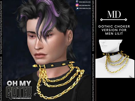The Sims Resource Oh My Goth Choker Version For Men Lilit Panda