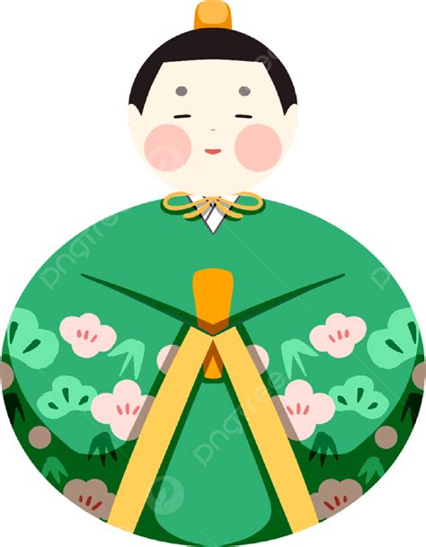 일본 일러스트 소녀의 축제 녹색 로브 인형 명절 유치원 히나 마츠리 일본 풍습 만화 Png 일러스트 및 Psd 이미지 무료