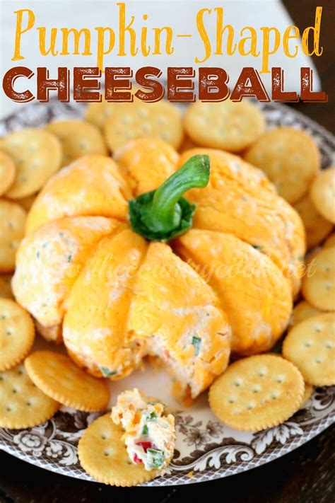 The Country Cook Pumpkin Shaped Cheese Ball Thanksgiving Appetizers