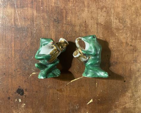 Vintage Minature Frogs Playing Musical Instruments Small Etsy