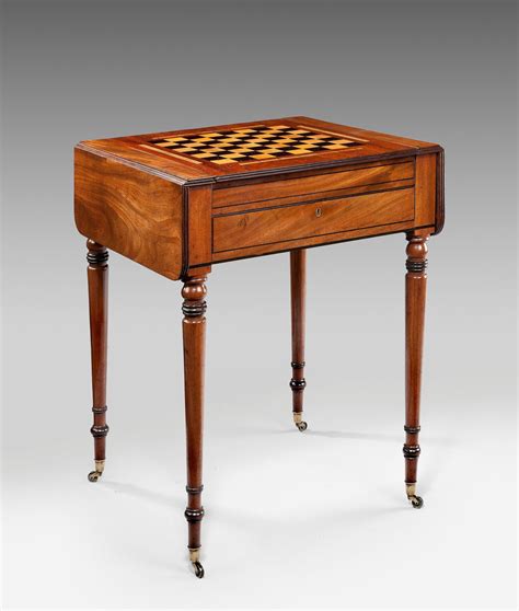 Antique Regency Pembroke Games Chessbackgammon Table Richard Gardner