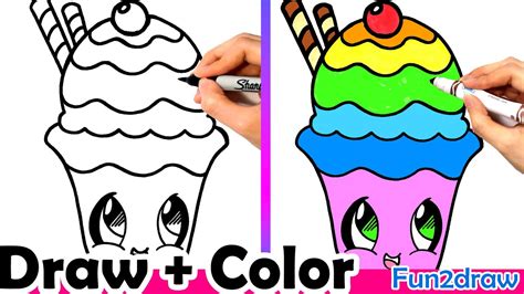 You will see how your child will like it, that you spend time with him for. How to Draw a Rainbow Sundae Cute + Easy - YouTube