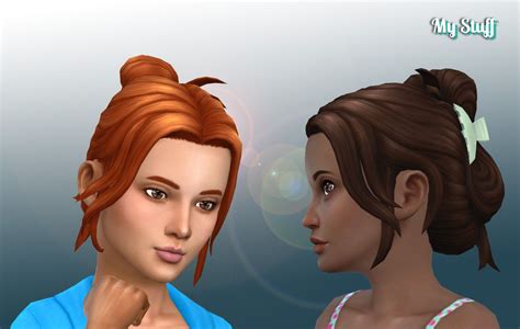 Mystufforigin Claw Clip Up Do For Girls Sims 4 Hairs Sims Kids