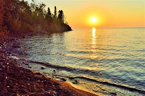 Sunrise On Lake Superior Split Rock Lighthouse Lake Superior