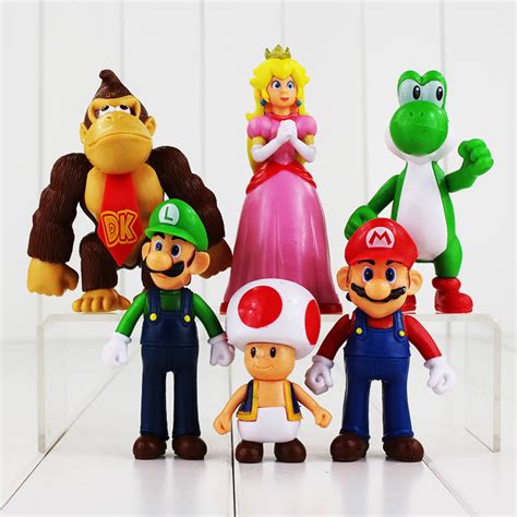 6pcslot 7 12cm Super Mario Figure Toy Mario Luigi Yoshi Toad Mushroom
