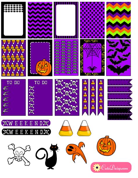 Free Printable Halloween Stickers For Happy Planner And Ec