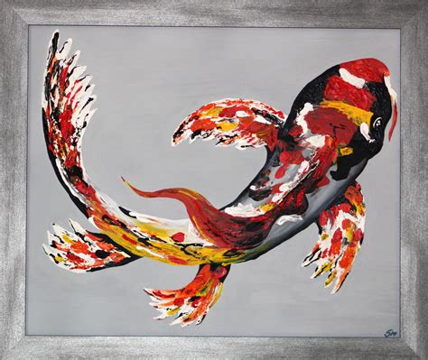 Colorful Acrylic Painting The Koi By Artist Sophia M From Germany