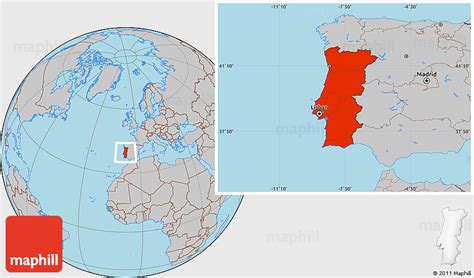 Portugal On World Outline Map Blank Outline Map Of Portugal The