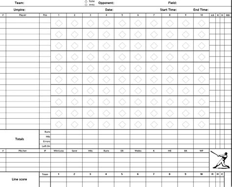 Baseball Score Sheet 2018