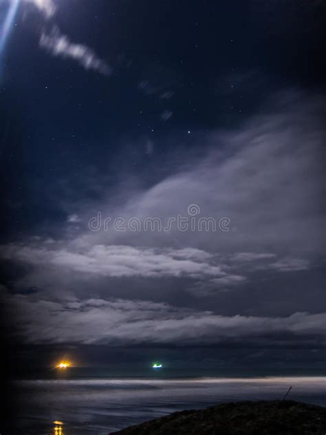 Night Cloudscape Shot Lit Up By The Moon Stock Image Image Of Night