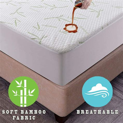 Bamboo Mattress Protector Full Size Breathable Waterproof Mattress