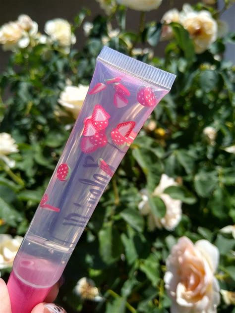 Fruit Flavored Lip Gloss Strawberry Scented With Cute Strawberry