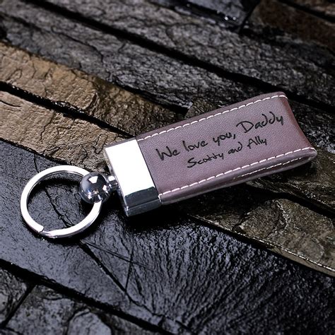 Personalized Leather Stitched Keychain By Black Ace Design