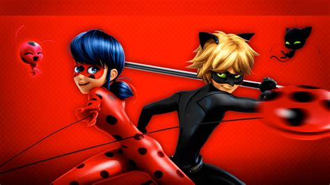 Download Miraculous Ladybug And Cat Noir With Weapons Wallpaper