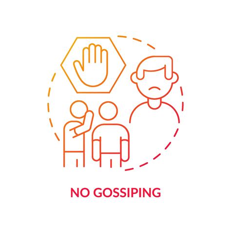 No Gossiping Red Gradient Concept Icon Do Not Spread Rumors Ethical