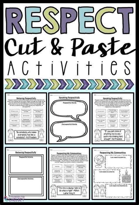Respect Cut And Paste Activities For Kids Character Education Lessons