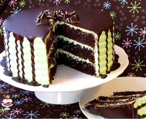 Add the cream and salt and beat until mixture thickens. Mint chocolate cake filling recipe