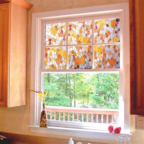 Colorful Cobblestone Glass Film Home Decorative Stained