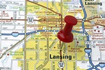 Lansing Michigan On A Map Stock Photo - Download Image Now - iStock