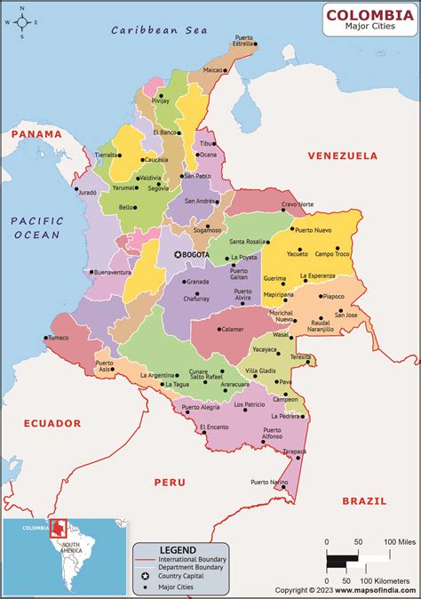Colombia Major Cities Map List Of Major Cities In Different States Of