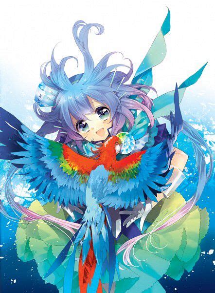 Anime Art Animal Anime Girl With Animal Bird Parrot