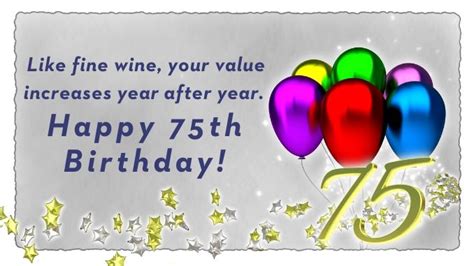What To Say In 75th Birthday Card Printable Cards