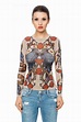 NEW WILD WEST Tattoo Blouse Mesh Blouse Womens Blouses
