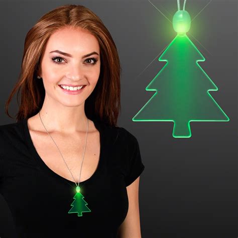 Flashingblinkylights Green Led Christmas Tree Light Up Necklace