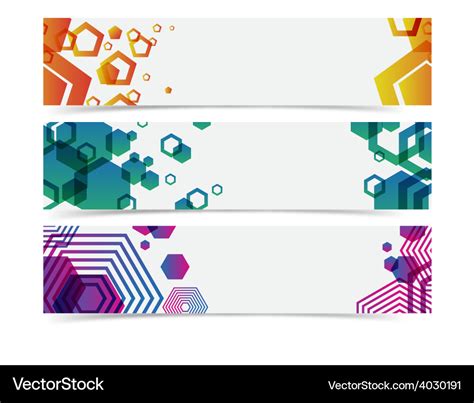 Abstract Geometry Colorful Banner Header Vector Image
