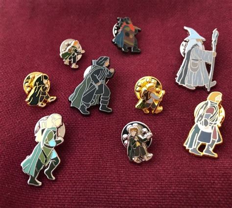 Lord Of The Rings Enamel Pins Fellowship Full Set Enamel Pins Cute