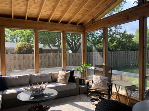 Screen Porch With Paver Floor In Arlington Heights Il Screened Porch