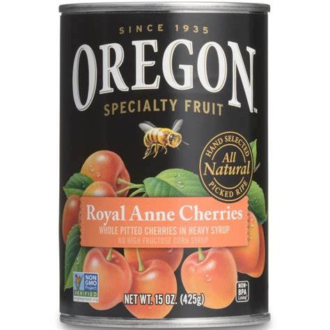 Oregon Fruit Products Pitted Royal Anne Cherries 15 Oz Pack Of 8