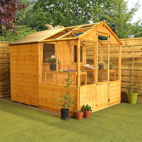 What do you do with all the stuff that won't fit in your garage, basement, or attic? Wooden Greenhouse & Storage Shed 8x6 Outdoor Garden ...