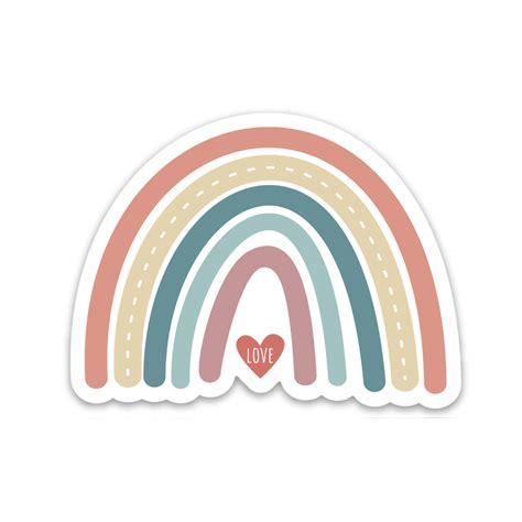 Boho Rainbow Sticker Cute Preppy Stickers Lgbt Stickers Etsy Uk