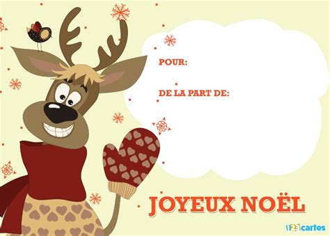 Voilà une bonne nouvelle pour les fêtes de fin d'année. Le renne du père Noël - Carte à imprimer Joyeux Noël ...