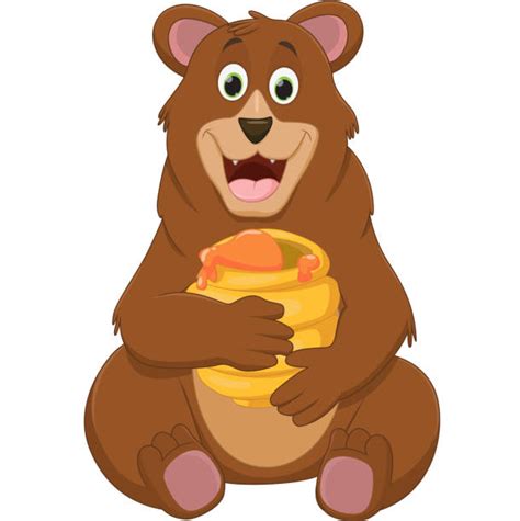 Bears Eating Honey Pic Illustrations Royalty Free Vector Graphics