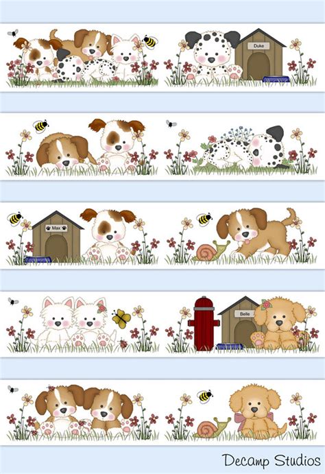 Puppy Nursery Decal Wallpaper Border Wall Art Stickers Decor Dog