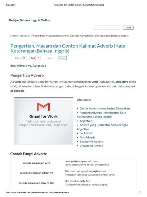 Penjelasan singkat tentang noun verb adjective adverb, ini adalah cara untuk meningkatkan kemampuan grammar. Pengertian Dan Contoh Kalimat Adverb (Kata Keterangan)