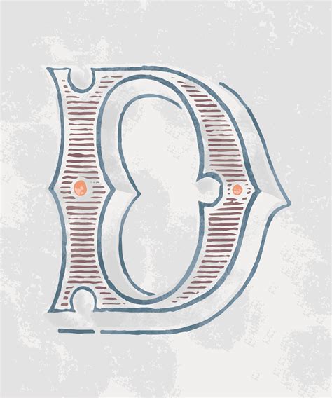 Capital Letter D Vintage Typography Style Download Free Vectors