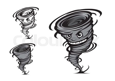 Cartoon Tornado Mascot Storm Cyclone Character Stock Vector Colourbox